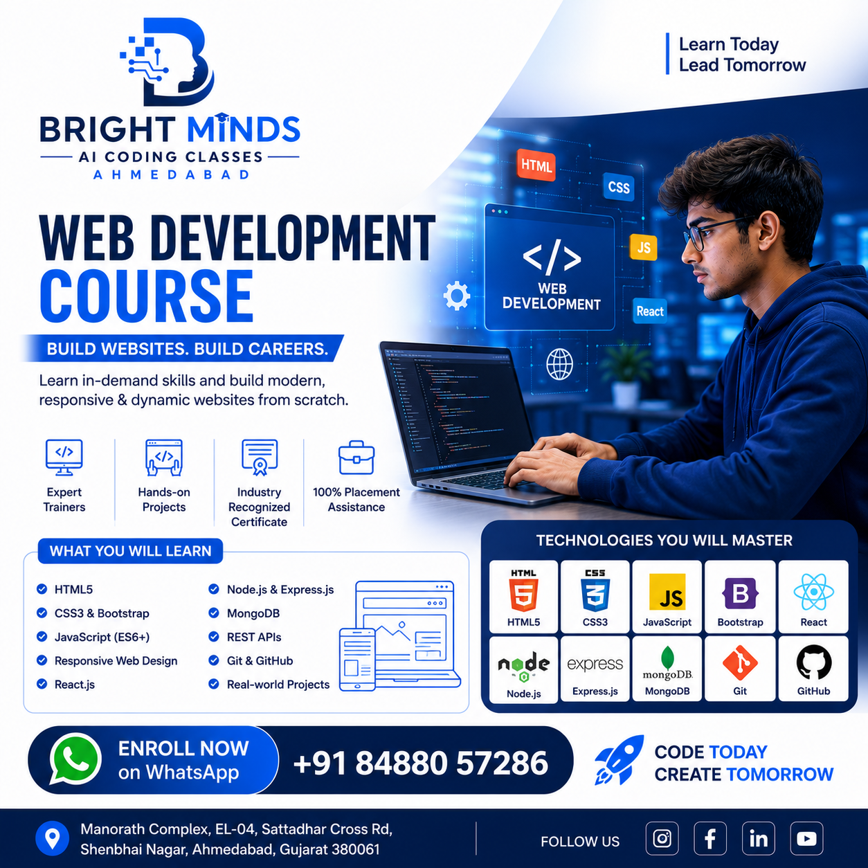 Web Development Course Bright Minds Ahmedabad